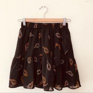 Madewell Feather Pattern Ruffle Mini Skirt